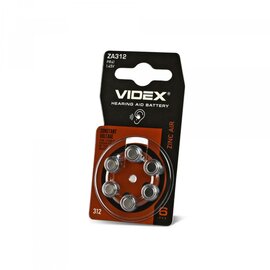 Изображение  Батарейка Videx ZA312 (PR41) 6шт (24218)