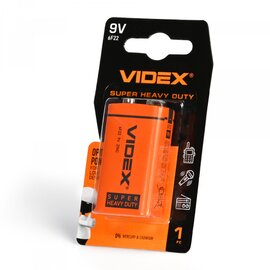 Изображение  Батарейка Videx 6F22/9V (Крона) 1шт (28591)