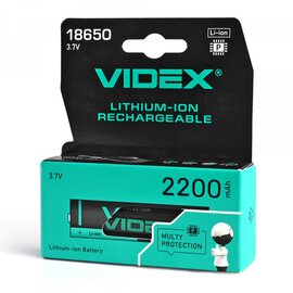 Изображение  Аккумулятор Videx 18650-Р Li-lon 2200mAh Box 1шт.