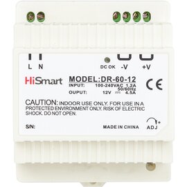 Изображение  Блок питания HiSmart DR-60-12, 12V 4.5A на 4.5 A, Ток (А): 4.5 A