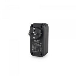 Изображение 4 Із заземленням Videx Oncord c/з 1п 2.4A 2USB+USB-C Black (VF-AD1G2U1C-B) одинарна розеток