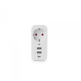 Изображение 5 Із заземленням Videx Oncord c/з 1п 2.4A 2USB+USB-C White (VF-AD1G2U1C-W)