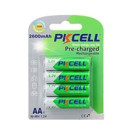Зображення  Акумулятор Pkcell 1.2V AA 2600mAh NiMH Already Charged, 4 шт.