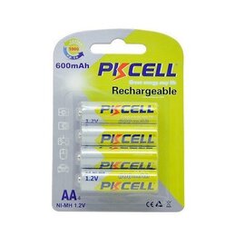 Зображення  Акумулятор Pkcell 1.2V AA 600mAh NiMH Rechargeable Battery, 4 шт.