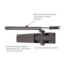 Изображение 2 Доводчик Ryobi D-1200 STD Metallic Bronze до 1100 мм, Цвет корпуса: бронзовый