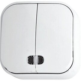 Зображення  Вимикач Horoz Electric Eva 2 White &mdash; 112-002-0002 з підсвіткою