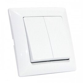 Зображення  Вимикач Horoz Electric Tina 2 White &mdash; 112-005-0003 без підсвітки