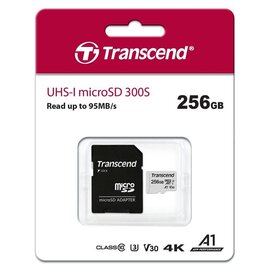 Изображение 2 Карта памяти Transcend 300S A1 UHS-I/U3 microSDXC 256GB Class 10 + adapter SD - TS256GUSD300S-A, Объем памяти: 256 Гб