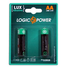 Зображення  Батарейка LogicPower AA LR6 Alkaline (2шт в блистере) (3162)