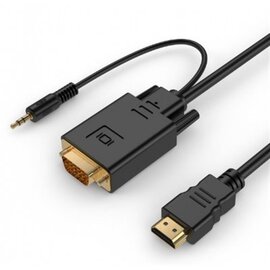 Изображение  Кабель мультимедийный Cablexpert HDMI-VGA-3.5мм, 1.8м &mdash; A-HDMI-VGA-03-6
