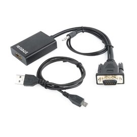 Зображення 2 Адаптер Cablexpert VGA-HDMI 0.15м Black &mdash; A-VGA-HDMI-01