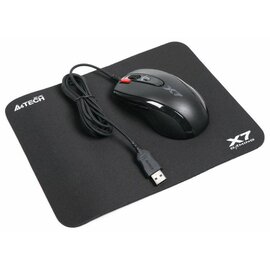 Изображение  Мышь A4Tech X-710BK USB Black + A4Tech X7-200MP