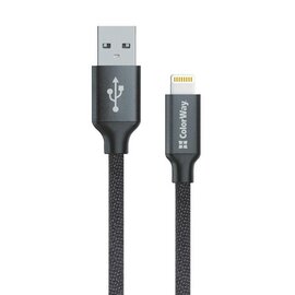 Зображення  Кабель ColorWay USB-Lihgtning, 1м Black &mdash; CW-CBUL004-BK