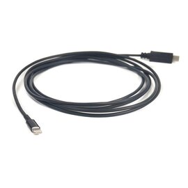 Зображення  Кабель PowerPlant USB Type-C-Lightning, 2м Black &mdash; CA910489