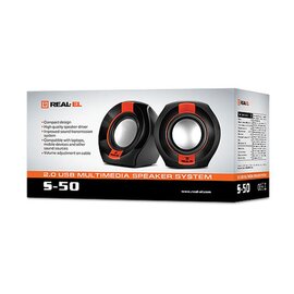 Зображення 2 Акустична система 2.0 REAL-EL S-50 Black/Red &mdash; EL121100008