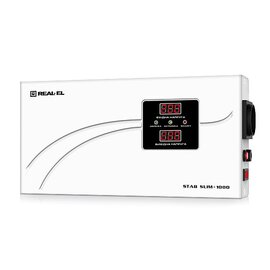 Изображение  Стабилизатор напряжения REAL-EL STAB SLIM-1000 White (EL122400007) 1000 ВА