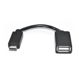 Зображення  Кабель REAL-EL USB Type-C AF-USB OTG, 0.1m, black &mdash; EL123500030