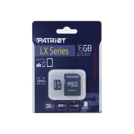 Изображение 2 Карта памяти Patriot LX microSDHC Class 10 16GB + SD-adapter - PSF16GMCSDHC10, Объем памяти: 16 Гб