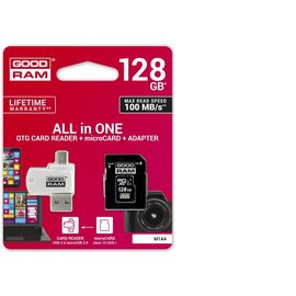 Изображение 2 Карта памяти GoodRam UHS-I MicroSDXC Class 10 128GB + SD-adapter + OTG Card reader - M1A4-1280R12, Объем памяти: 128 Гб