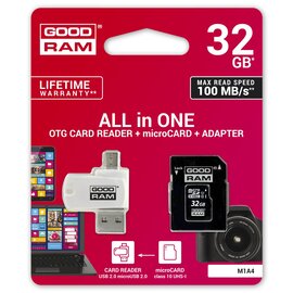 Изображение 3 Карта памяти GoodRam UHS-I MicroSDXC Class 10 32GB + SD-adapter + OTG Card reader - M1A4-0320R12, Объем памяти: 48 Гб