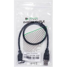 Зображення 3 Кабель PowerPlant USB2.0(AM)-USB2.0(AM), 0.5м, Black &mdash; KD00AS1210