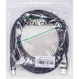 Зображення 3 Кабель PowerPlant USB2.0(AM)-USB2.0(BM), 5м, Black, one ferrite &mdash; KD00AS1227