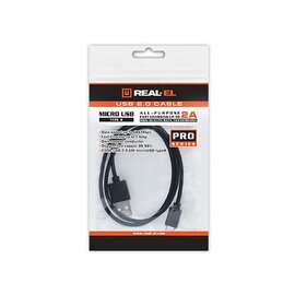 Зображення 3 Кабель REAL-EL Pro USB2.0 AM-micro USB type B 2.0M Black &mdash; EL123500025