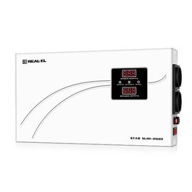 Изображение  Релейный стабилизатор REAL-EL STAB SLIM-2000 White (EL122400008)