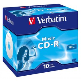 Зображення  Диск CD-R Verbatim 700MB 16x Audio Live it Jewel, 10шт - 43365