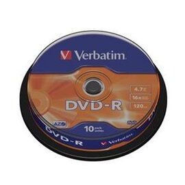 Изображение  Диск DVD-R Verbatim 4.7GB 16x Cake, 10шт - 43523