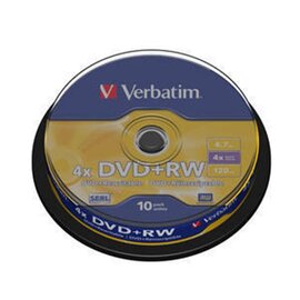 Изображение  Диск DVD+RW Verbatim 4.7GB 4x Cake, 10шт Silver - 43488