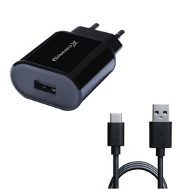 Зображення  Зарядний пристрій Grand-X CH-15T Black + кабель USB Type C