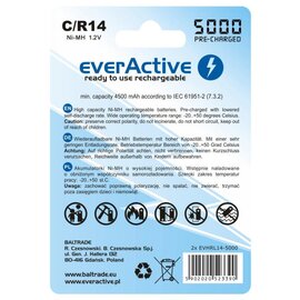 Изображение 2 Аккумулятор everActive С/HR14 5000mAh BL 2шт