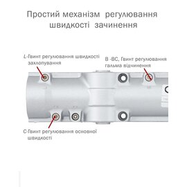 Зображення 3 Дотягувач Abloy R&P DC335 Brown до 1250 мм, Колір корпусу: коричневий