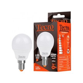 Зображення  LED лампочка Tecro TL-G45-6W-4K-E14 на 75 лм/Вт