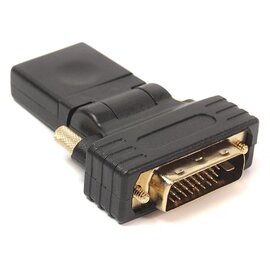 Зображення  Перехідник PowerPlant HDMI(AF)-DVI(AM), 360 degrees, Black &mdash; KD00AS1301