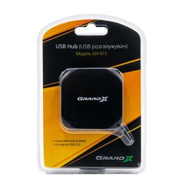 Изображение 2 USB Hub (хаб) Grand-X GH-415 Black