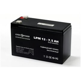 Зображення 2 Свинцево-кислотний акумулятор LogicPower LPM 12-7.5 AH (3864), Ємність (Аг): 7.5 А&middot;год