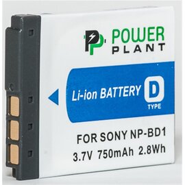 Зображення  Акумулятор PowerPlant 750mAh для Sony NP-BD1, NP-FD1 - V00DV1204