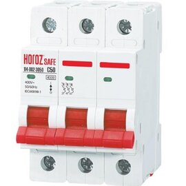 Зображення  Автоматичний вимикач Horoz Electric Safe 3Р 50А C 4,5кА 400V