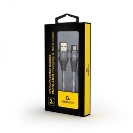 Зображення 2 Кабель Cablexpert USB 2.0 A - microUSB, 2.1А, 2м, grey &mdash; CC-USB2B-AMmBM-2M-WB2