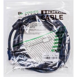 Изображение 3 Кабель мультимедийный PowerPlant HDMI-HDMI v1.4, 3м, Nylon, black &mdash; KD00AS1201