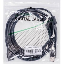 Изображение 3 Кабель PowerPlant USB2.0(AF)-USB2.0(AM), 5м, One ferrite, black &mdash; KD00AS1212