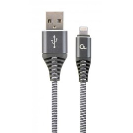 Зображення  Кабель Cablexpert USB 2.0 A - Lightning, 2м, grey &mdash; CC-USB2B-AMLM-2M-WB2