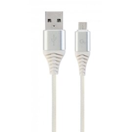 Зображення  Кабель Cablexpert USB 2.0 A - microUSB, 2.1А, 2м, white &mdash; CC-USB2B-AMmBM-2M-BW2