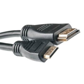 Изображение  Кабель мультимедийный PowerPlant miniHDMI-HDMI v1.3, 0.5м, black &mdash; KD00AS1192