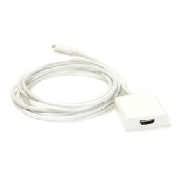 Изображение  Кабель мультимедийный PowerPlant USB Type-C-HDMI, 1.8м, white &mdash; KD00AS1271