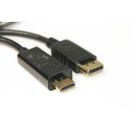 Изображение  Кабель мультимедийный PowerPlant DisplayPort-HDMI v1.4, 1.8м, black &mdash; KD00AS1278