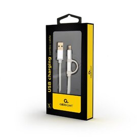 Зображення 2 Кабель Cablexpert USB2.0 BM - Lightning/Micro USB, 1м, silver &mdash; CC-USB2-AM8PmB-1M-SV