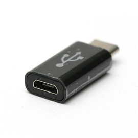 Зображення  Перехідник PowerPlant microUSB(AF)-USB Type-C(M), Black - KD00AS1260